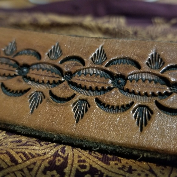 Leather Belt with Solod Brass Buckle - Picture 3 of 6